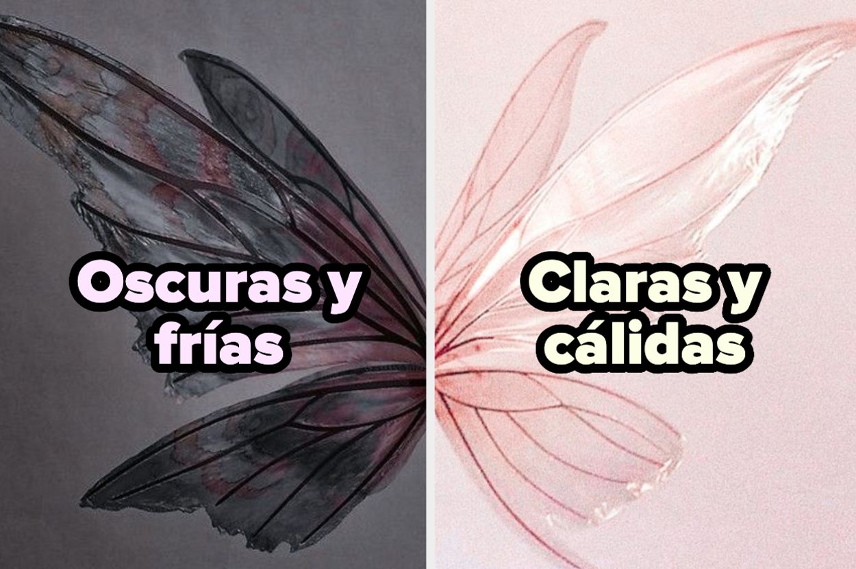 Imagen de dos alas de mariposa con texto que contrasta dos estados: "Oscuras y frías" frente a "Claras y cálidas"