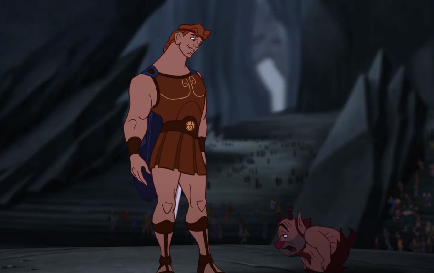 Hercules and Pegasus look concerned in a scene from the animated film &quot;Hercules.&quot;