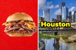 An Arby's sandwich and Houston, Texas