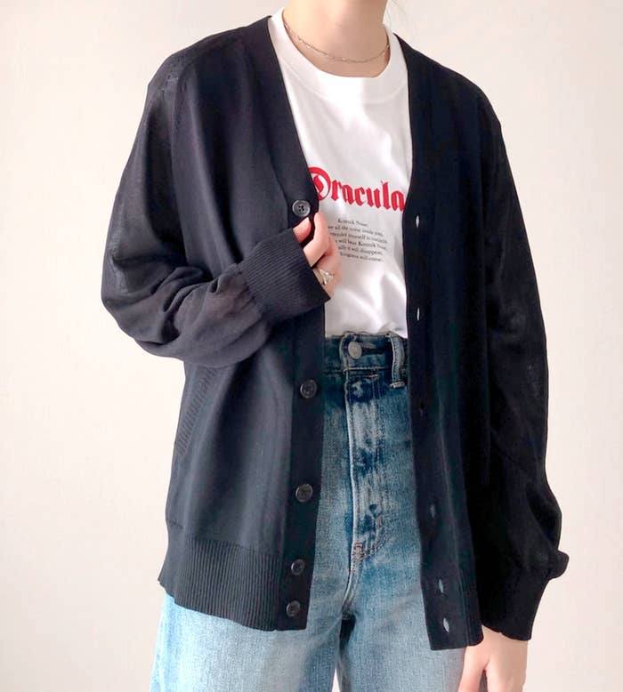 GU(ジーユー)のおすすめファッションアイテム「シアーコンビネーションニットカーディガン長袖 UNDERCOVER」