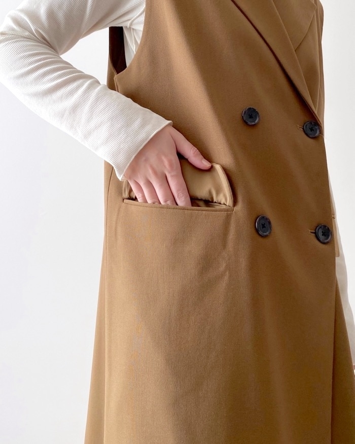 GUのおすすめファッションアイテム「ロングジレZ+E（セットアップ可能）」