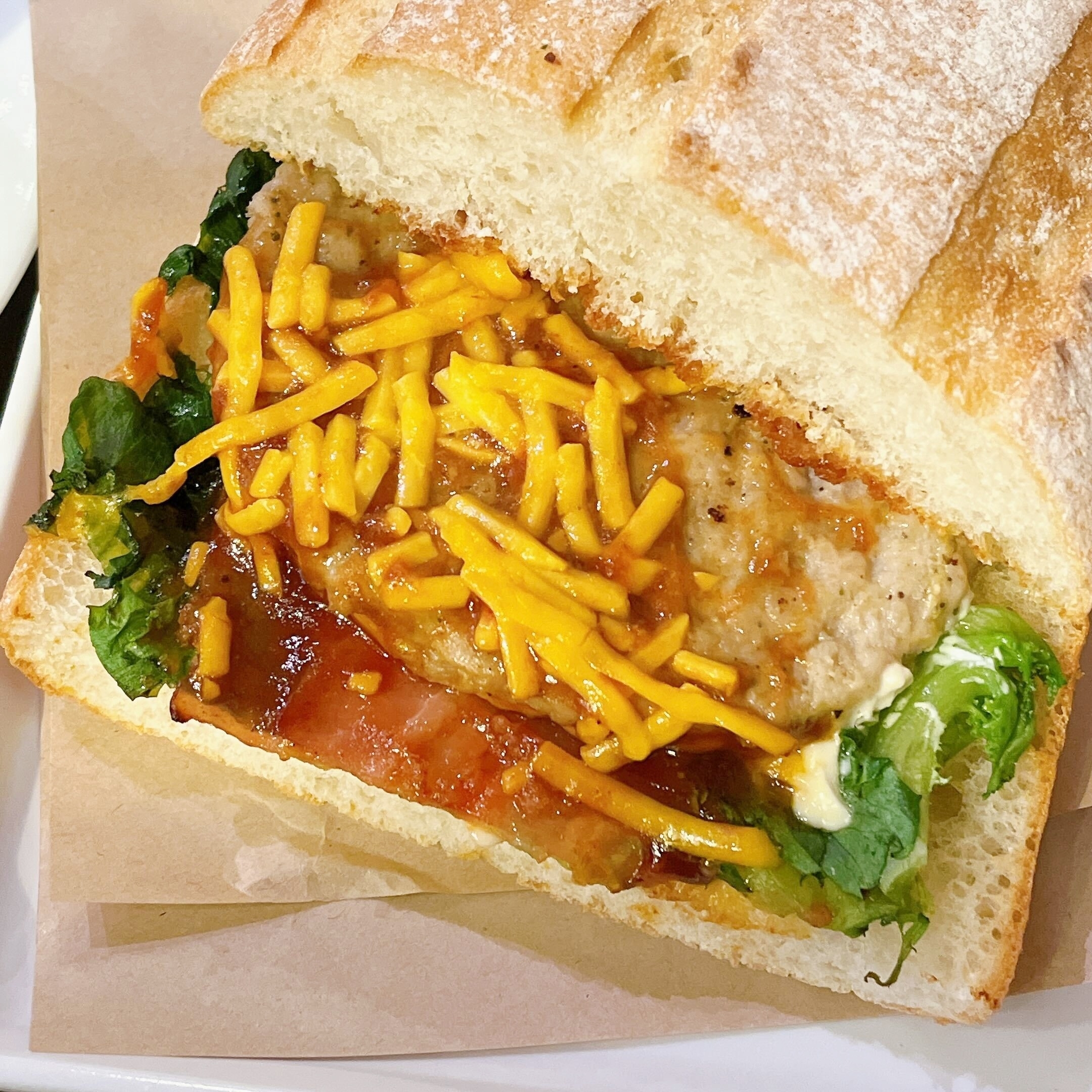 サンマルクカフェのオススメのランチセット「サンマルクホットサンド ワイルドグリルポークのジャックダニエルBBQソース」