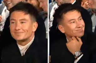 Barry Keoghan in the audience looking annoyed