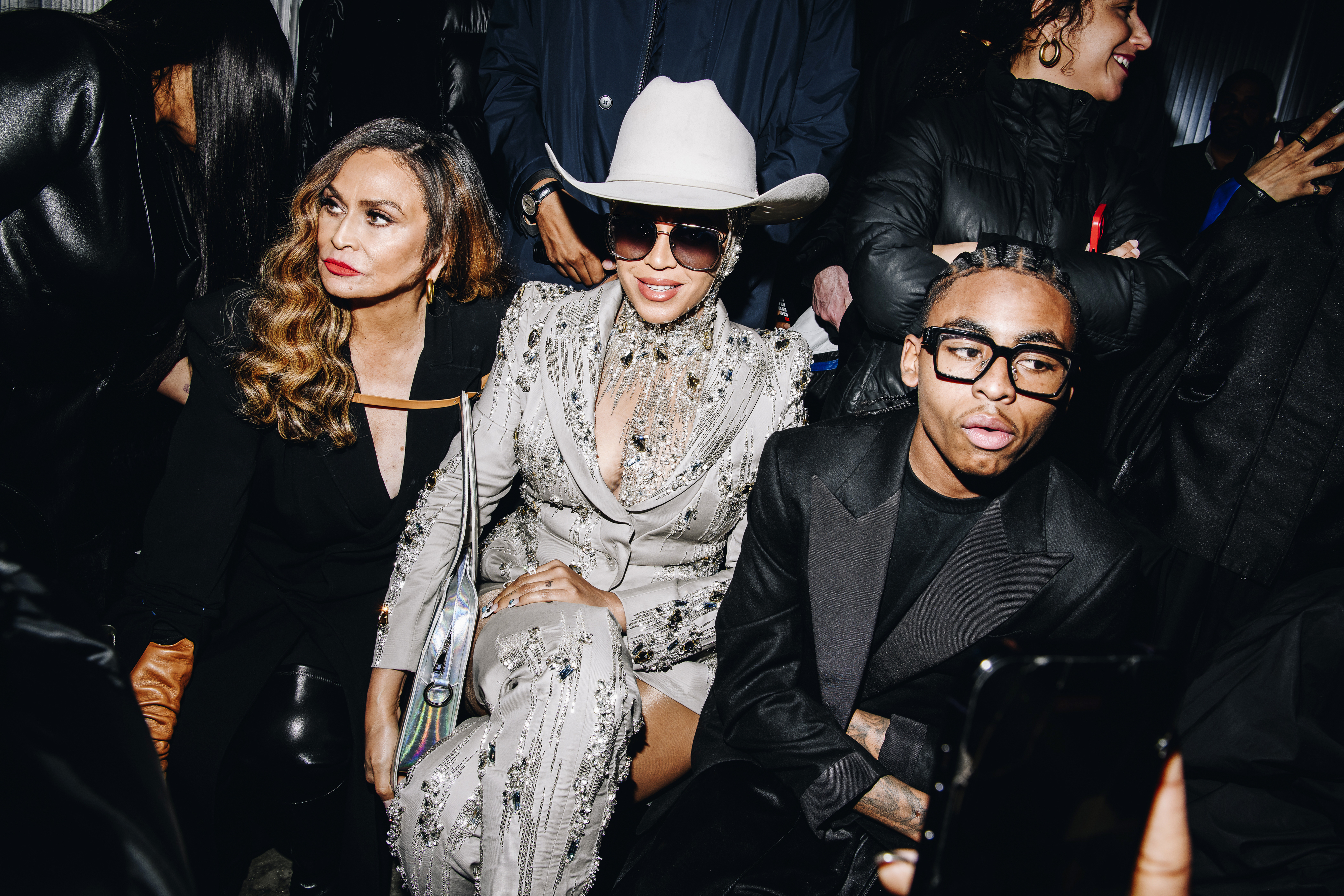 Beyoncé and Tina sitting front row at the Luar fashion show