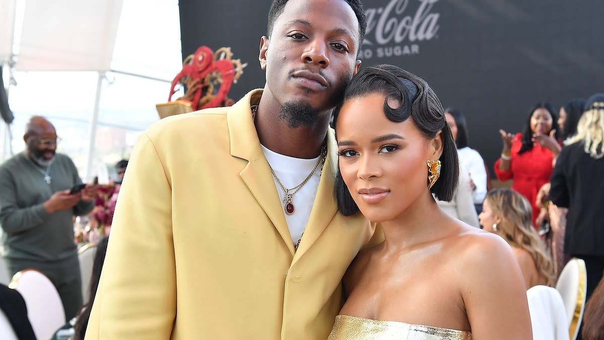 The clip shows the couple getting into a spat on the street and Serayah crying.