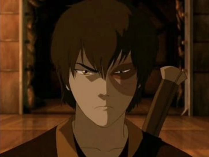 Animated character Zuko from &quot;Avatar: The Last Airbender&quot; with a scar over his left eye
