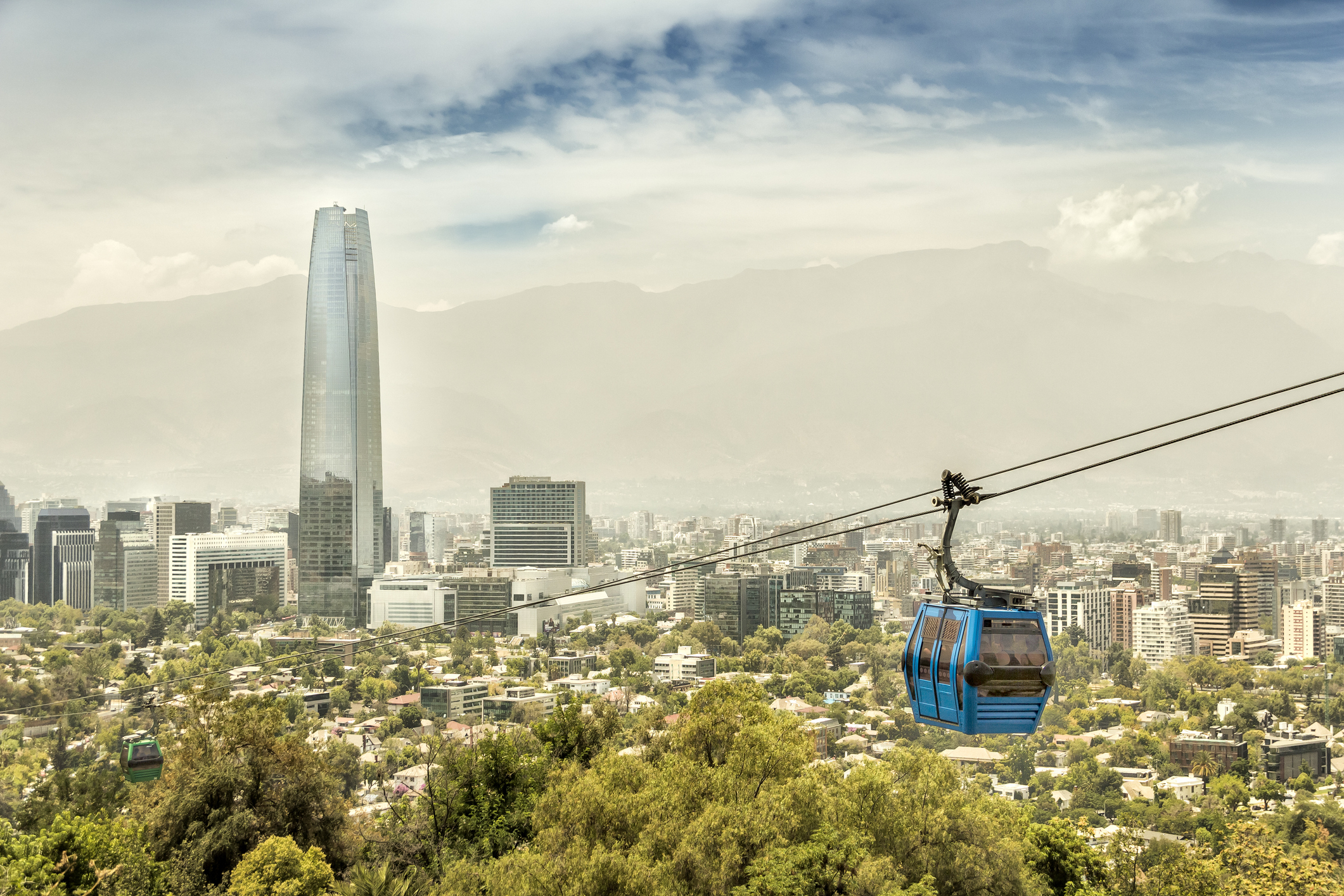 Aerial view of Santiago, Chile
