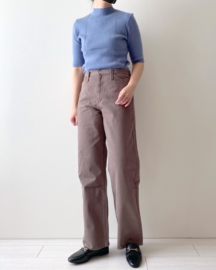 GUのおすすめファッションアイテム「リブミニハイネックセーター(5分袖)Z」