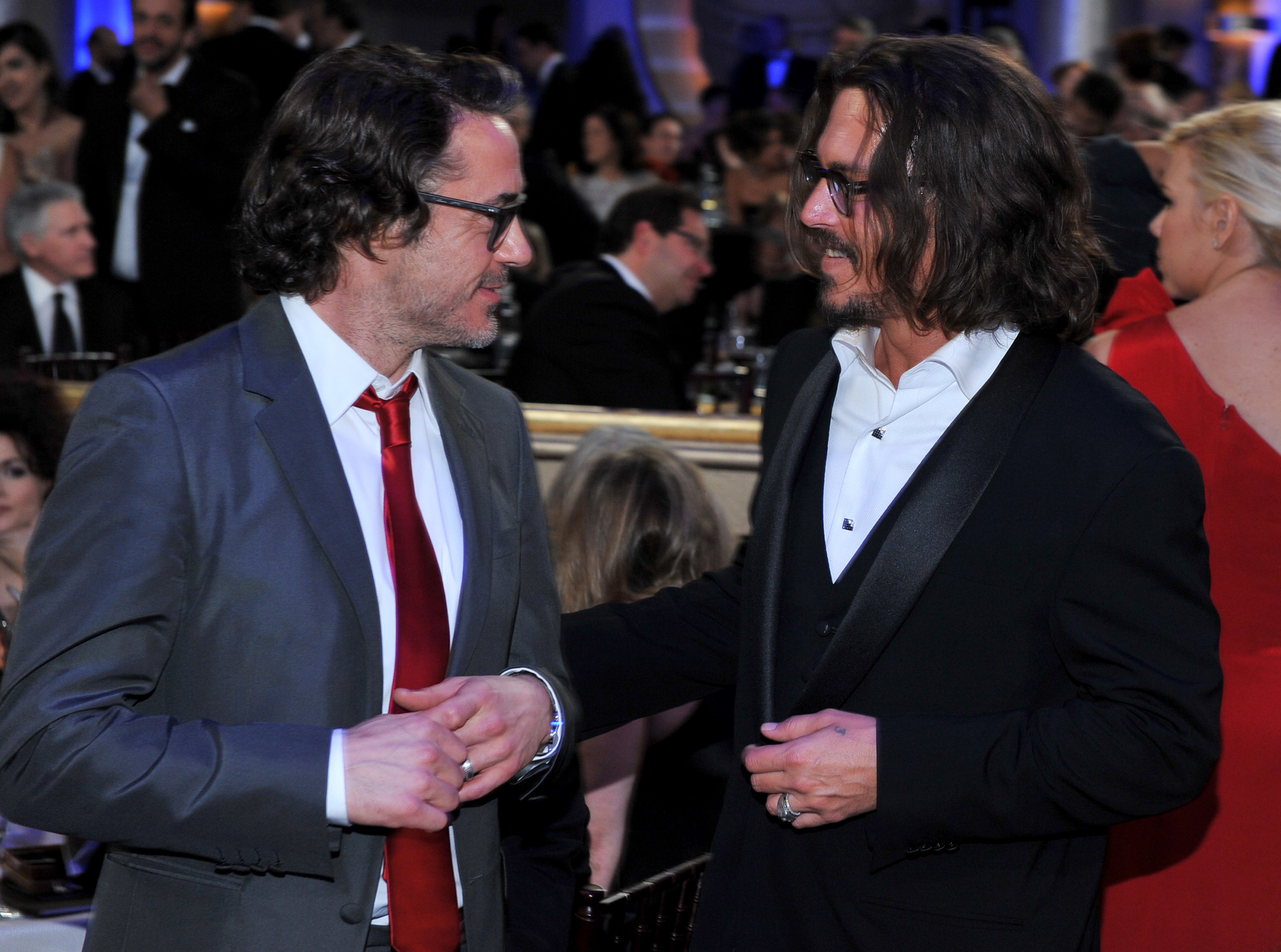 Closeup of Robert Downey Jr. and Johnny Depp