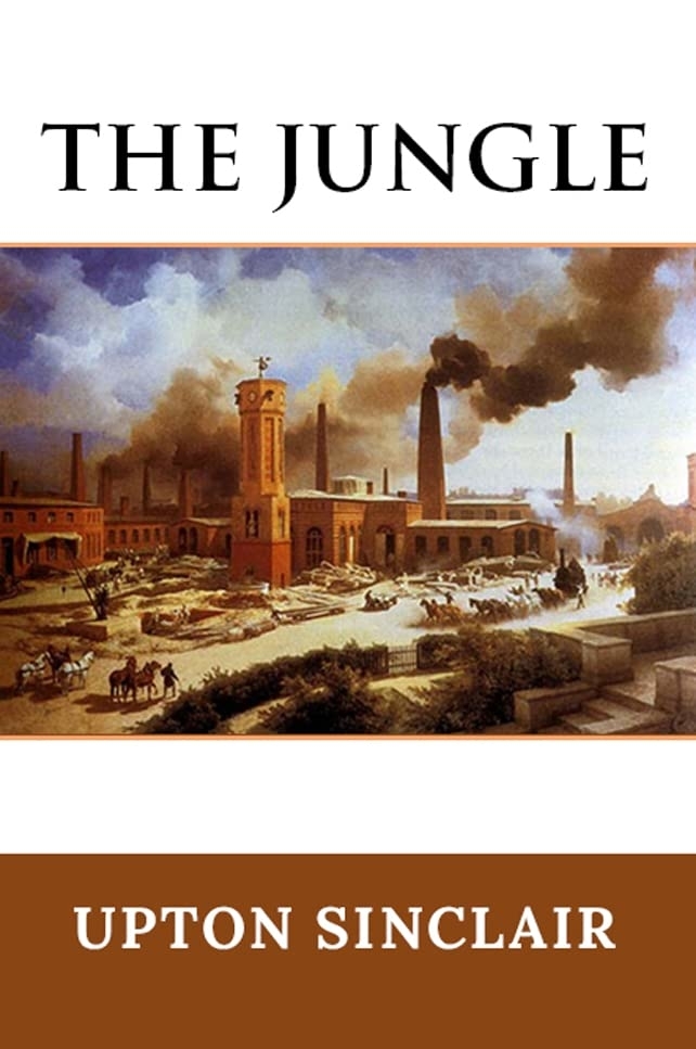 Cover of &quot;The Jungle&quot; by Upton Sinclair featuring industrial landscape painting