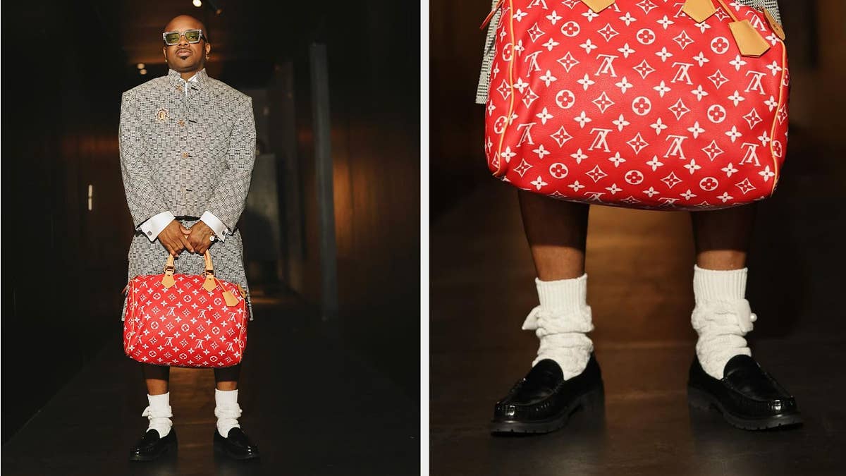 The rapper and producer first debuted his socks during Usher's Super Bowl Halftime Show last month.