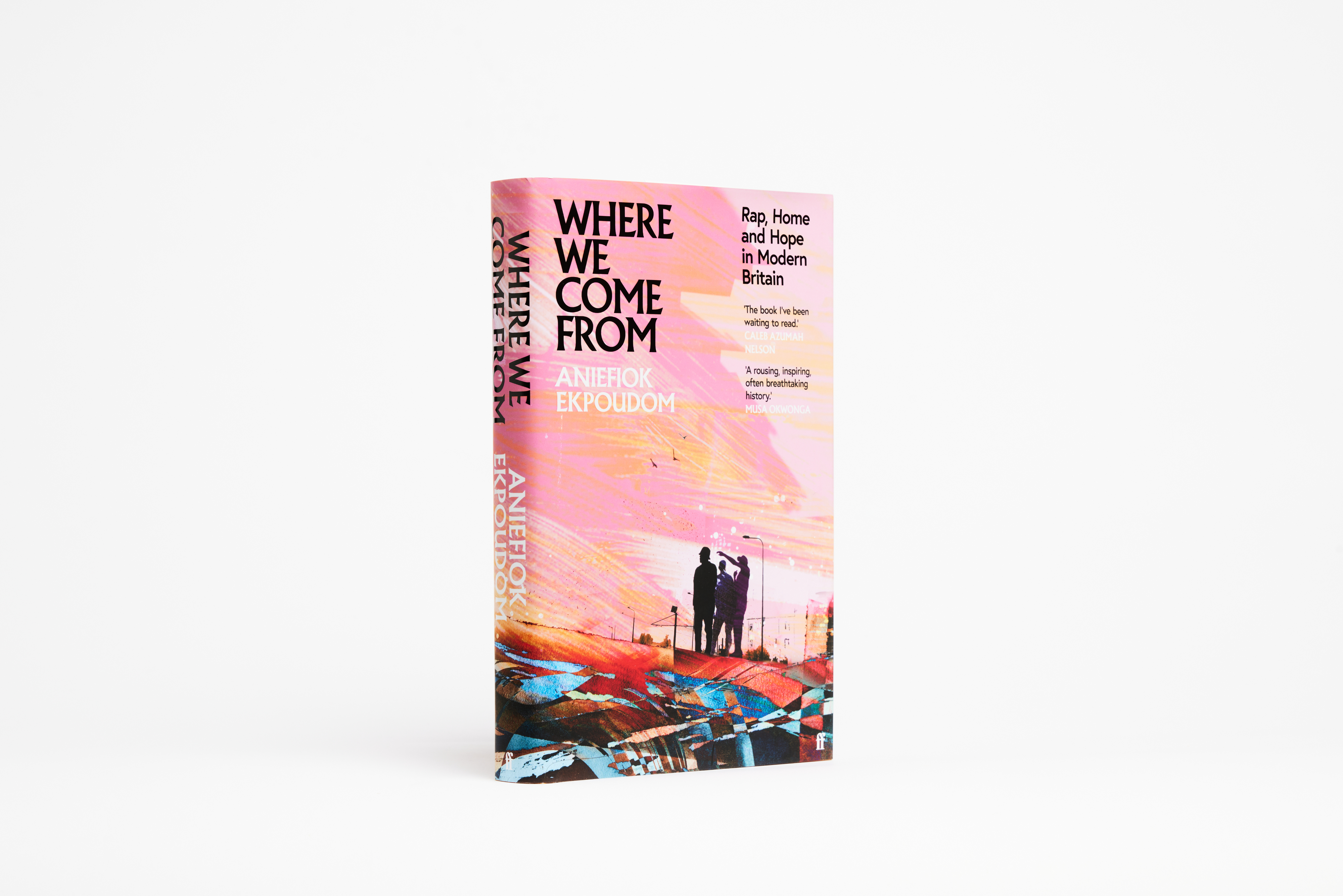 Book cover titled &quot;Where We Come From&quot; featuring urban artwork and two silhouetted figures