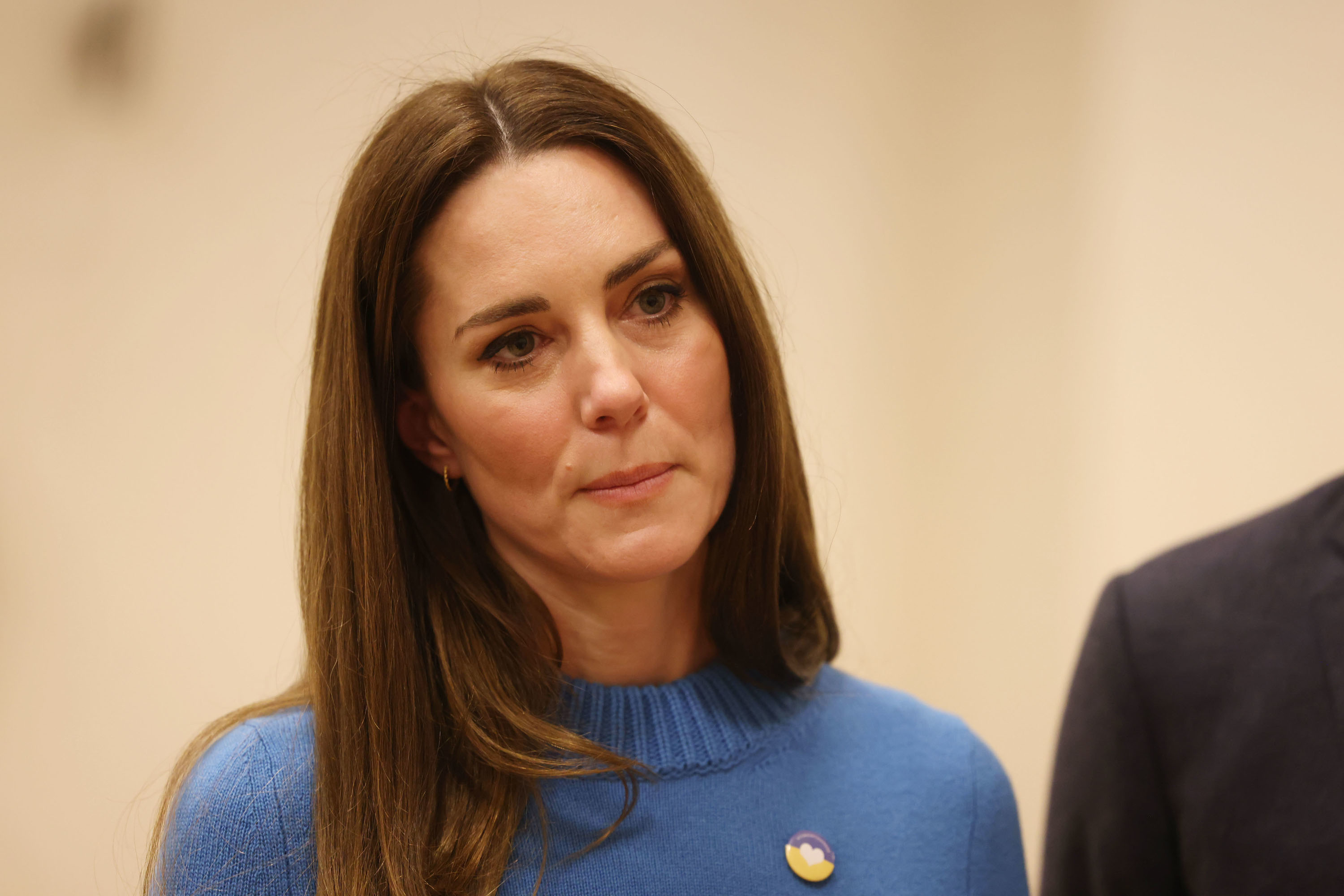 Kate Middleton in a sweater with a small pin