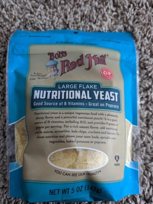 Package of Bob&#x27;s Red Mill nutritional yeast flakes