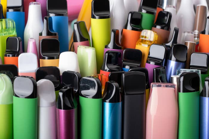 Assorted electronic cigarette devices in various shapes and sizes displayed together