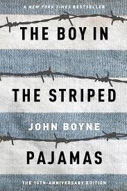 Bestseller &#x27;The Boy in the Striped Pajamas&#x27; by John Boyne, cover shows title with torn stripe pattern