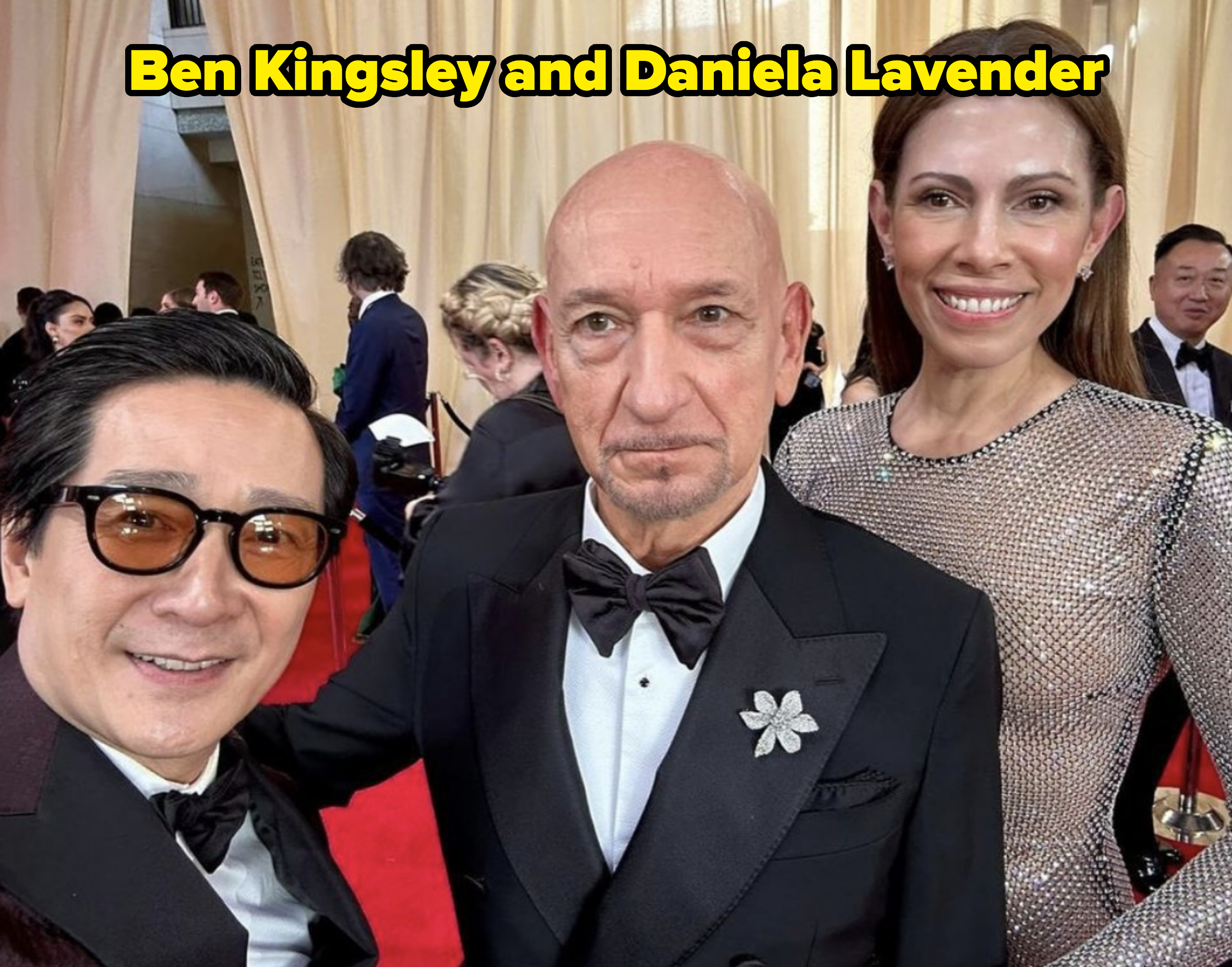 Ben Kingsley and Daniela Lavender with Ke Huy Quan