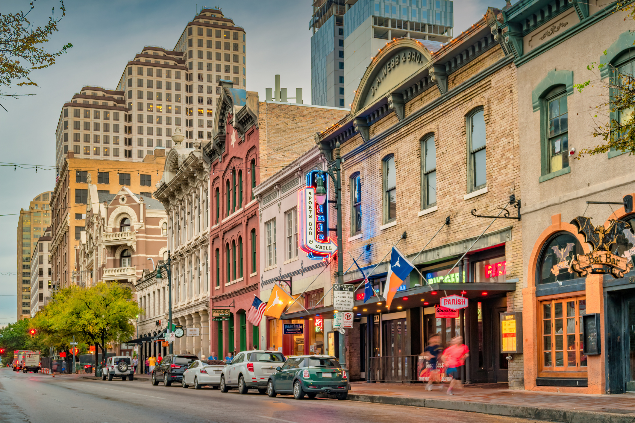 A view of Sixth Street in Austin, Texas