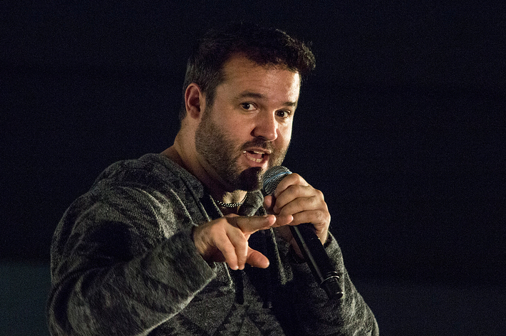 Power Rangers actor Austin St John attends the Celebrity Q&A at Fan Expo Vancouver in the Vancouver Convention Centre on November 10, 2017