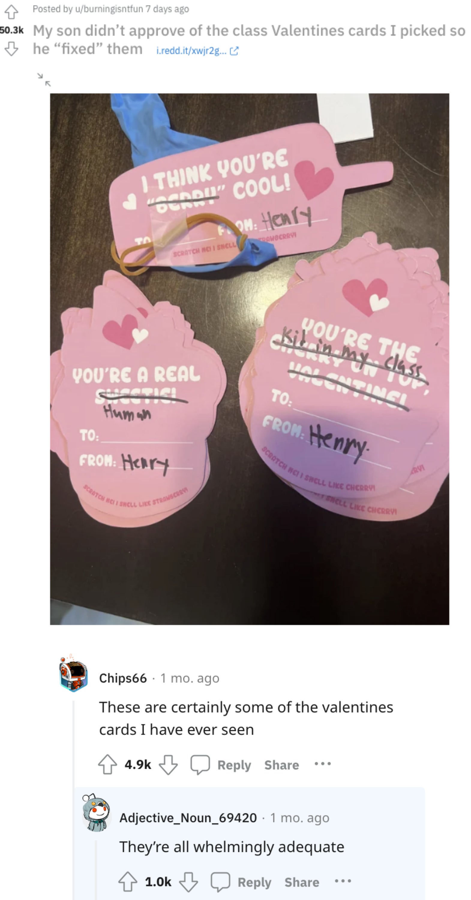 valentine's cards edited with comments, these are certainly some of the valentines cards i have ever seen