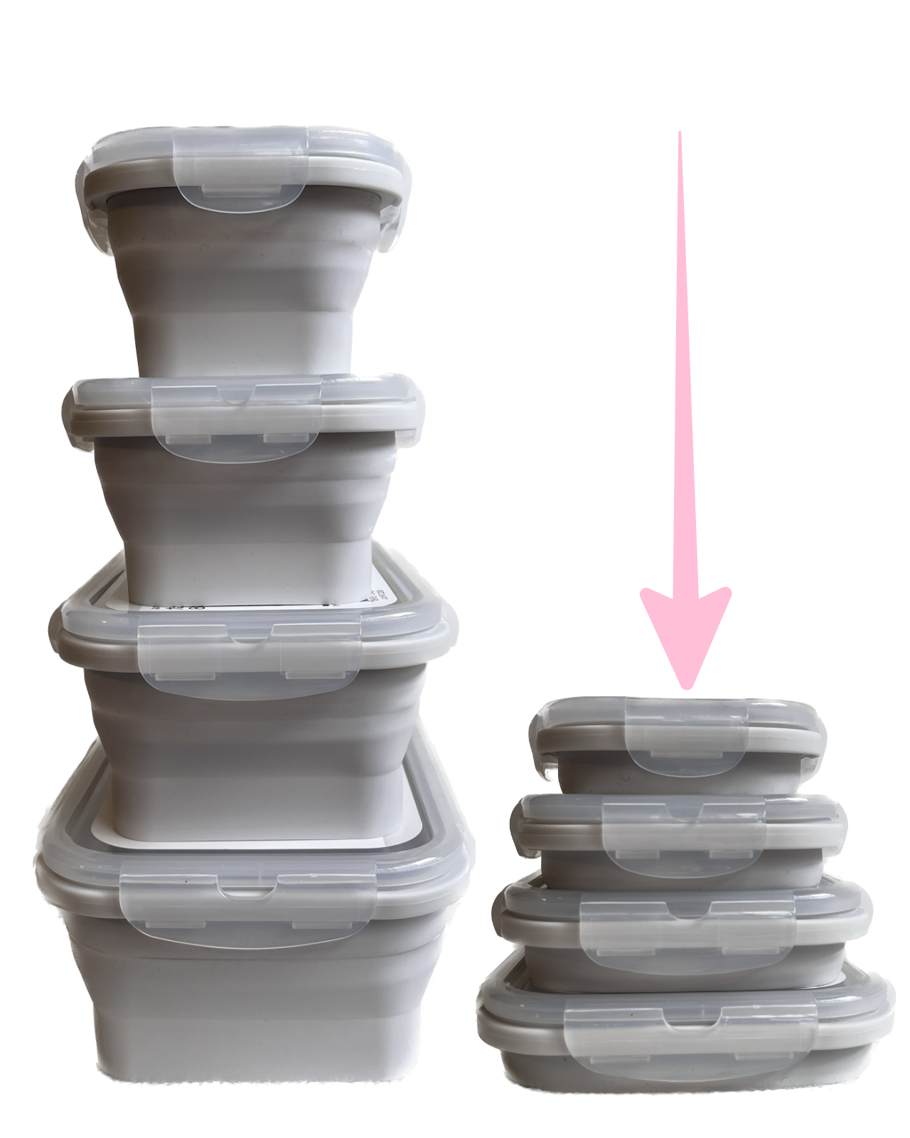 ニトリの便利キッチングッズ「たためる保存容器 シェイプ 4点セット」