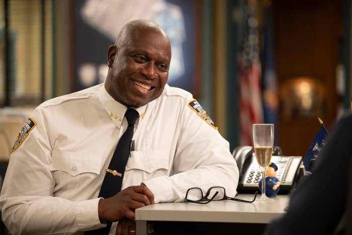 Andre Braugher smiling as Captain Raymond Holt in Brooklyn Nine-Nine