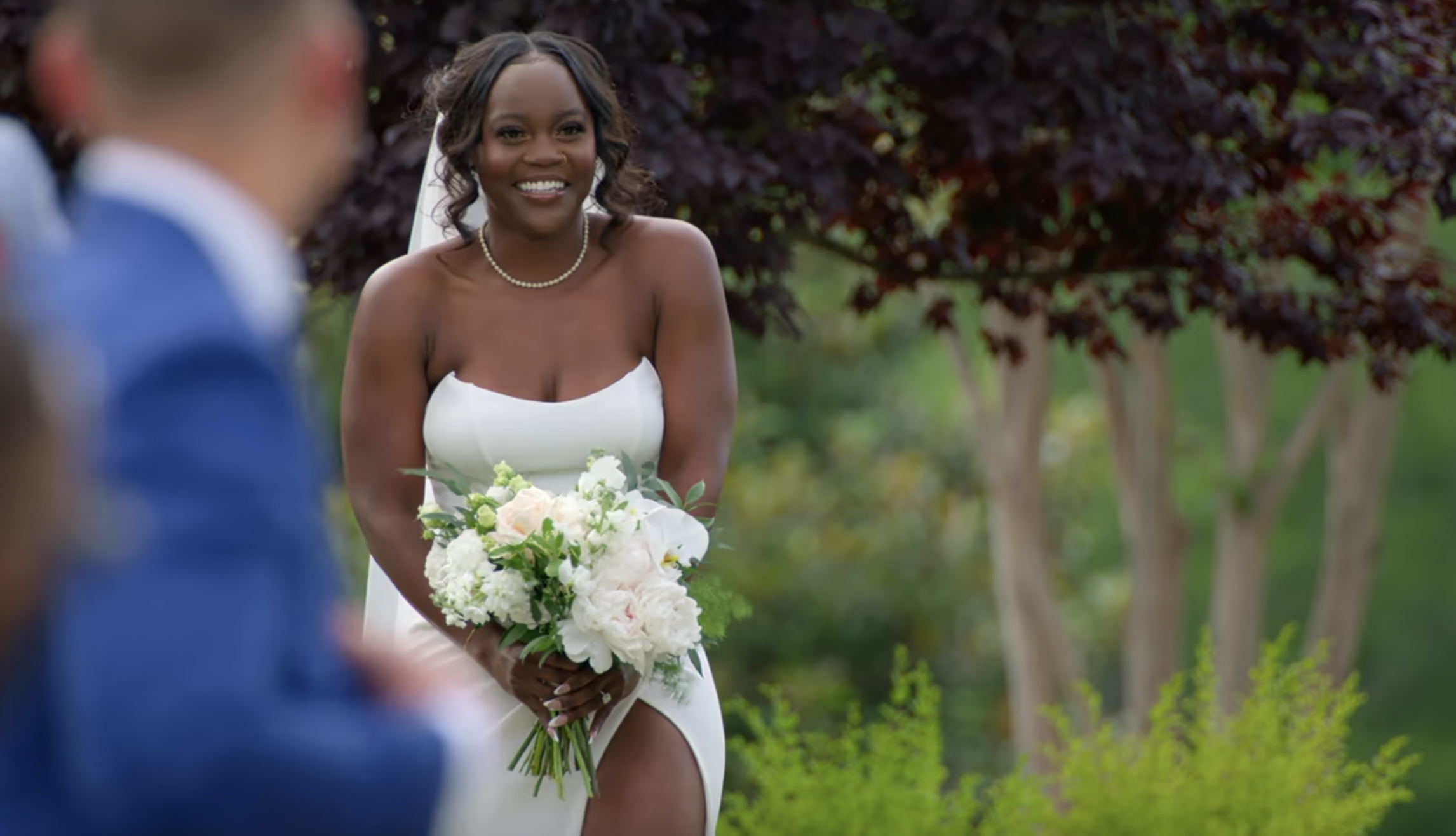 AD walking down the aisle at her wedding