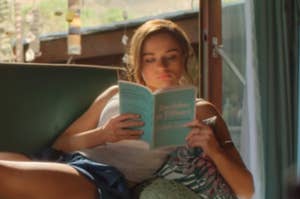 Joey King reading in "The Kissing Booth."