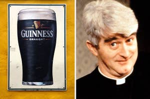 A Guinness poster and Father Ted.