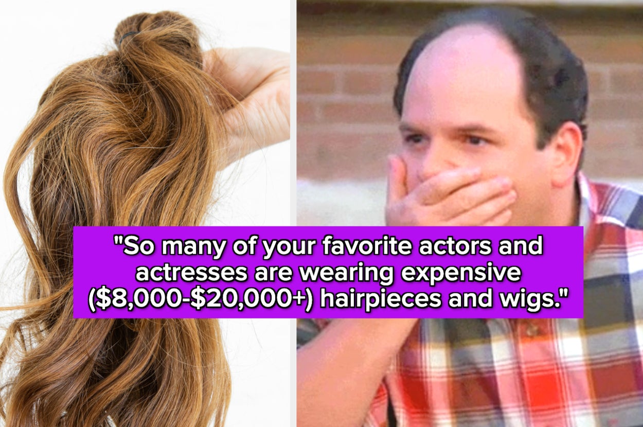 "So many of your favorite actors and actresses are wearing expensive ($8,000-$20,000+) hairpieces and wigs" over a wig and jason alexander gasping
