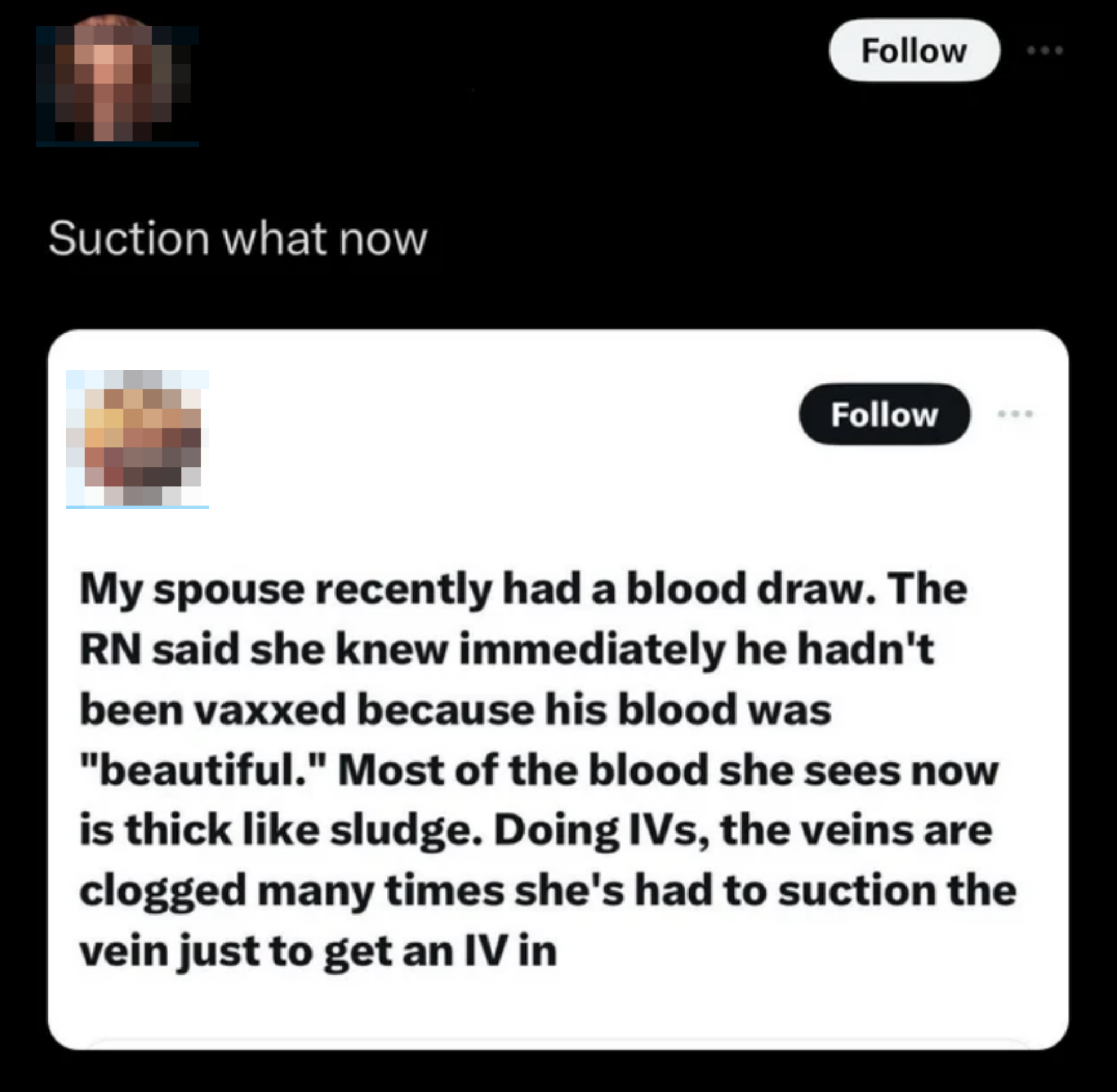 &quot;My spouse recently had a blood draw.&quot;