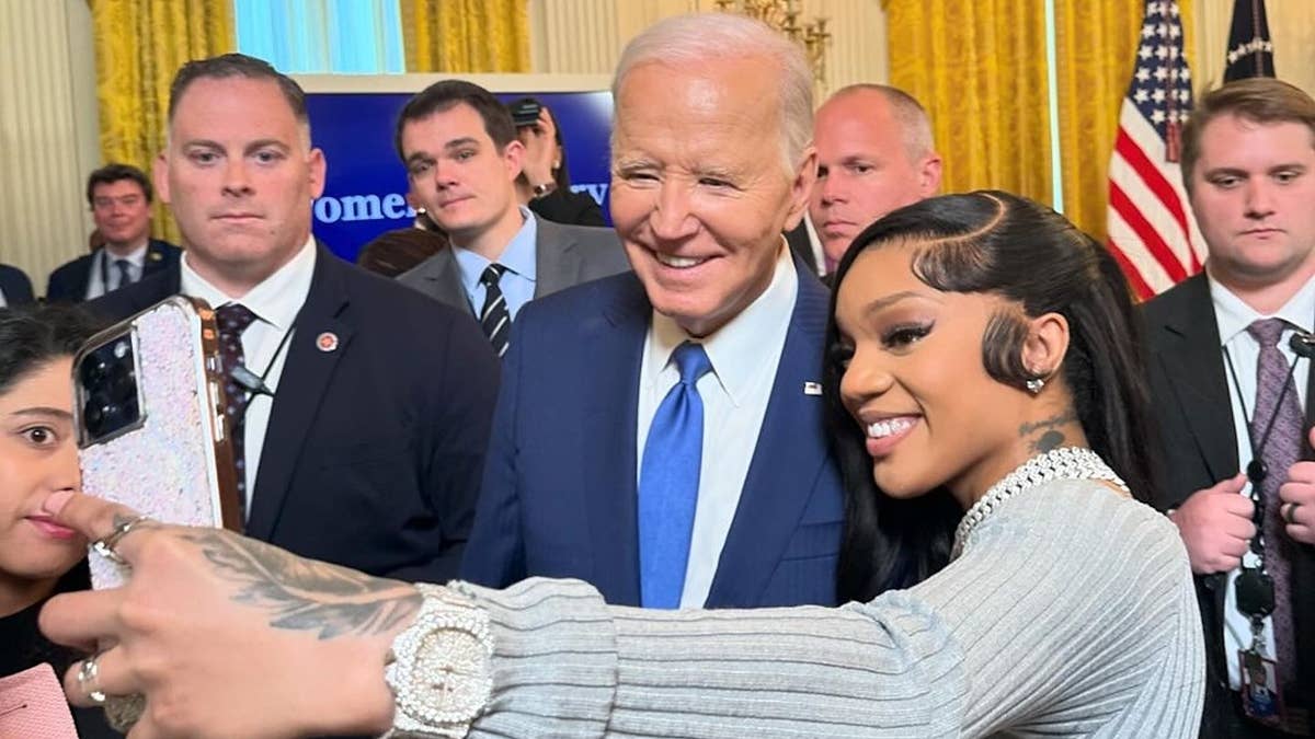 The "F.N.F" rapper attended the Women's History Month reception at POTUS' residence where she also met Vice President Kamala Harris.