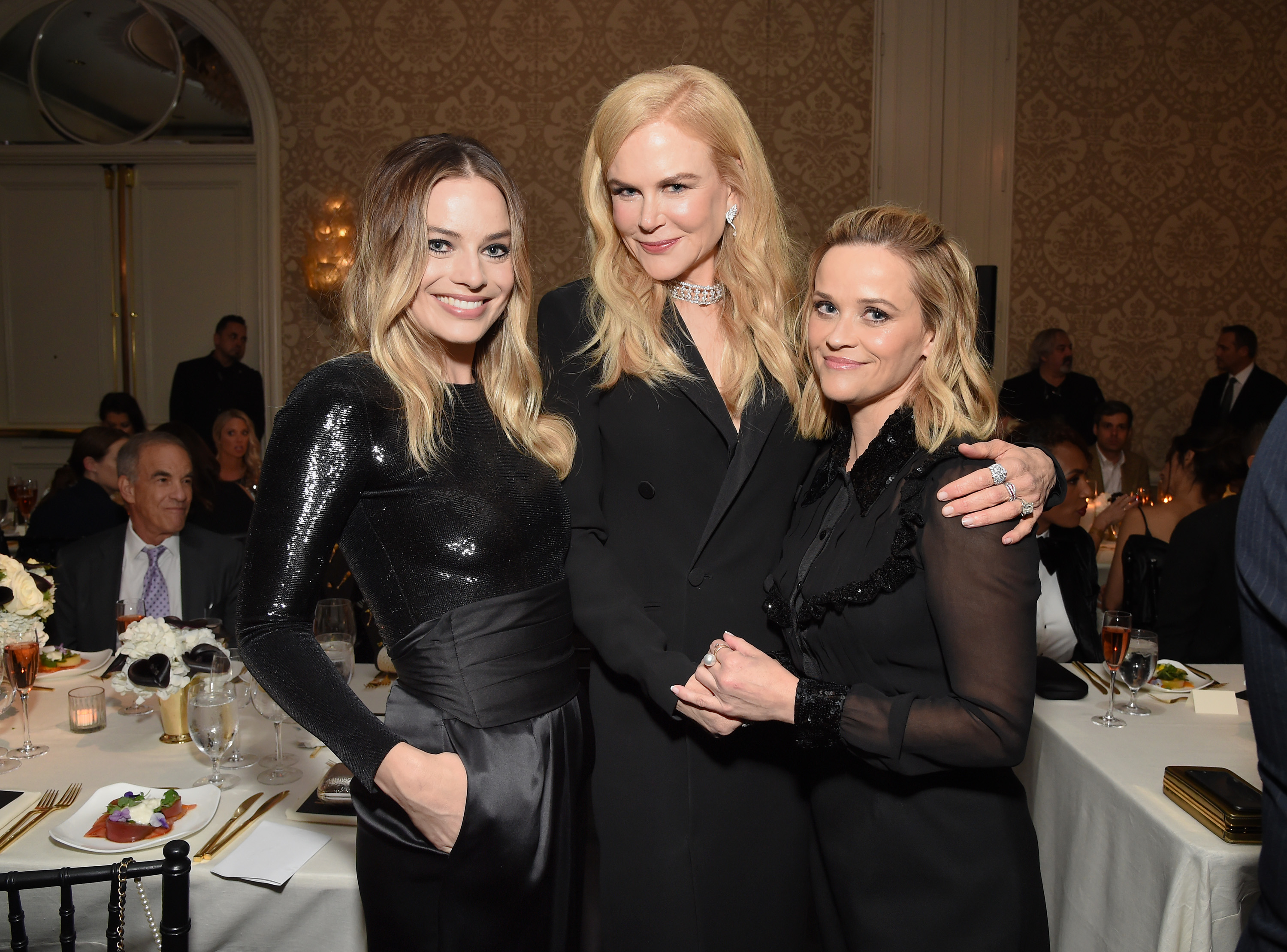 Closeup of Margot Robbie, Nicole Kidman, and Reese Witherspoon