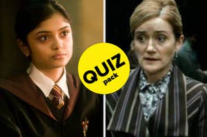 Padma Patil and Minerva McGonagall from Harry Potter, quiz sticker on the image