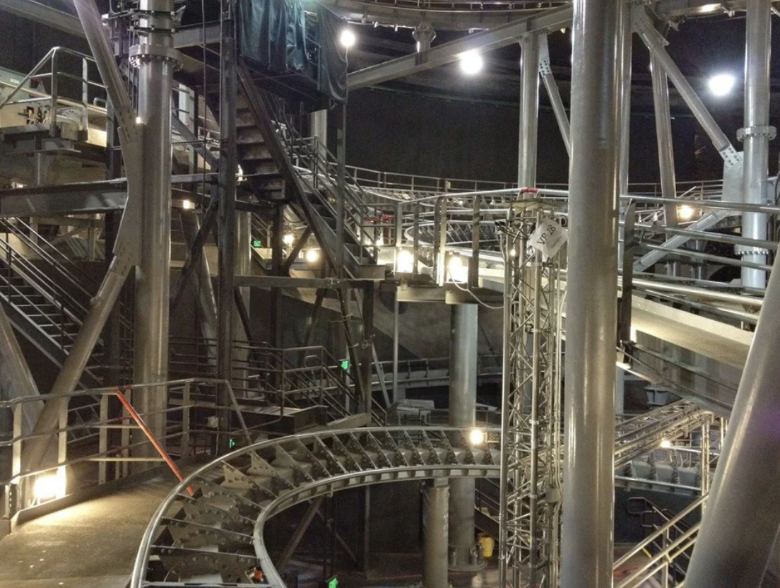 Disney Space Mountain with lights on