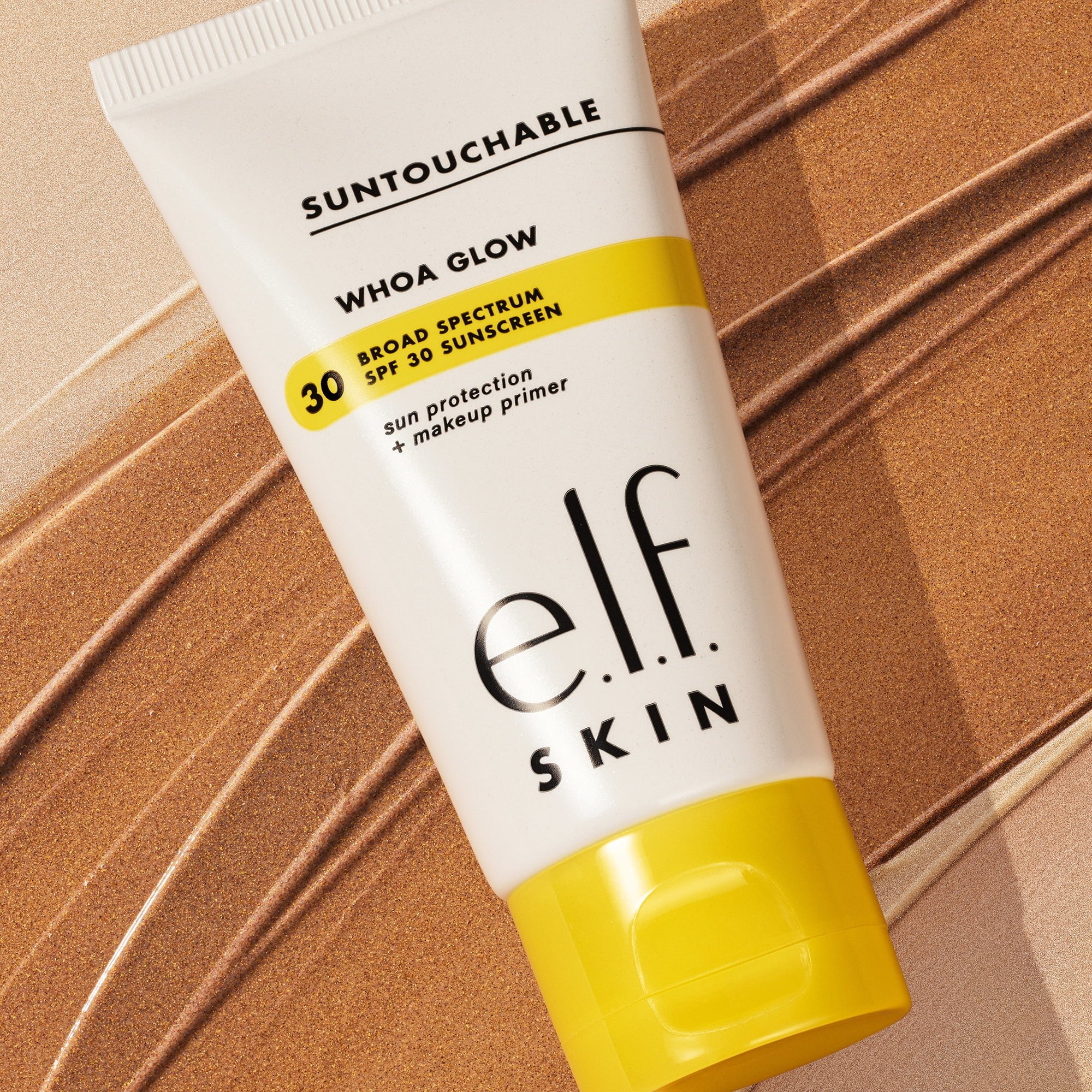 e.l.f. Skin Sunscreen Primer conduit  connected  a textured background, indispensable  for constitution  and prima   protection