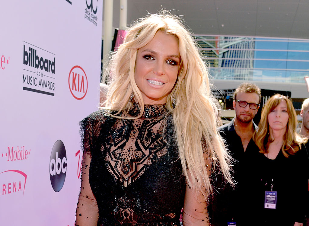 Britney Spears in a black lace dress at the Billboard Music Awards