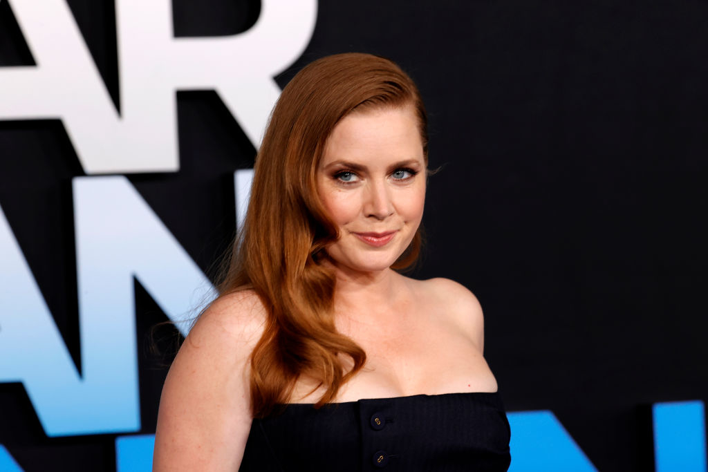Amy Adams on the red carpet in a strapless black dress
