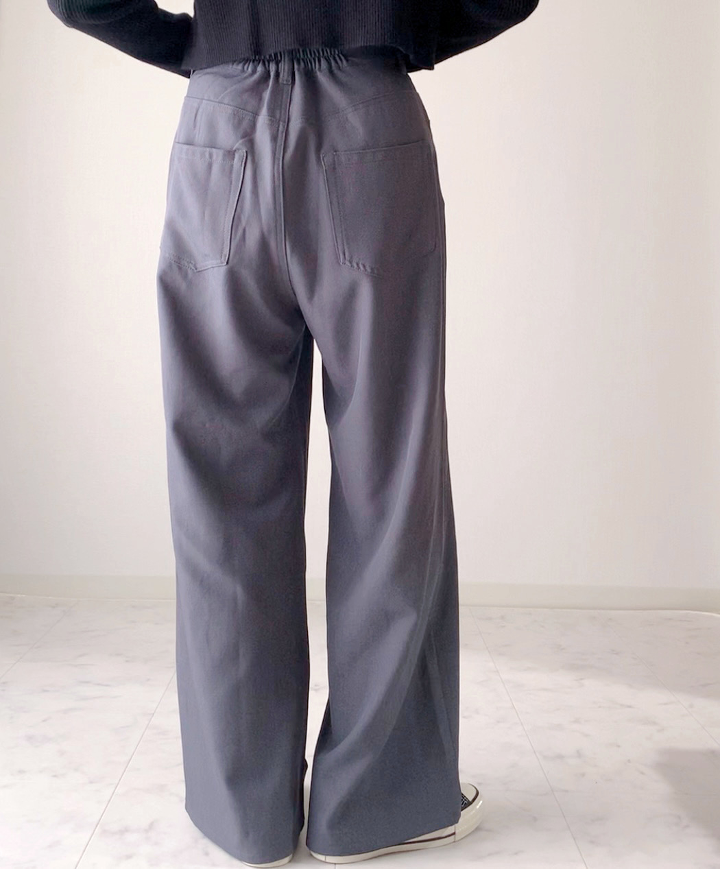 しまむらのおすすめパンツ「TPUウエストフックワイド6」