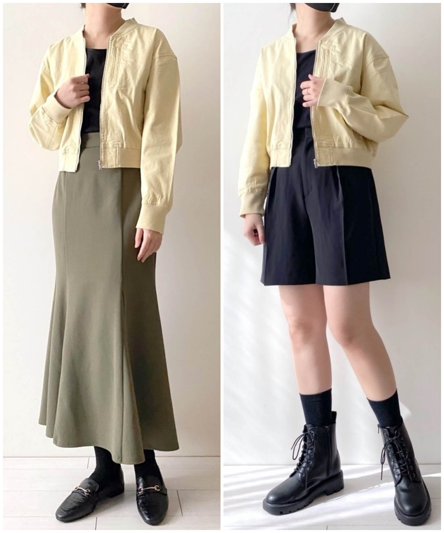 GU(ジーユー)のおすすめ春アウター「クロップドリブブルゾン+E」