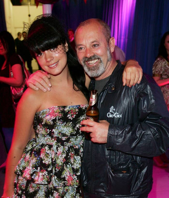 Lily Allen with her dad, Keith Allen at an event