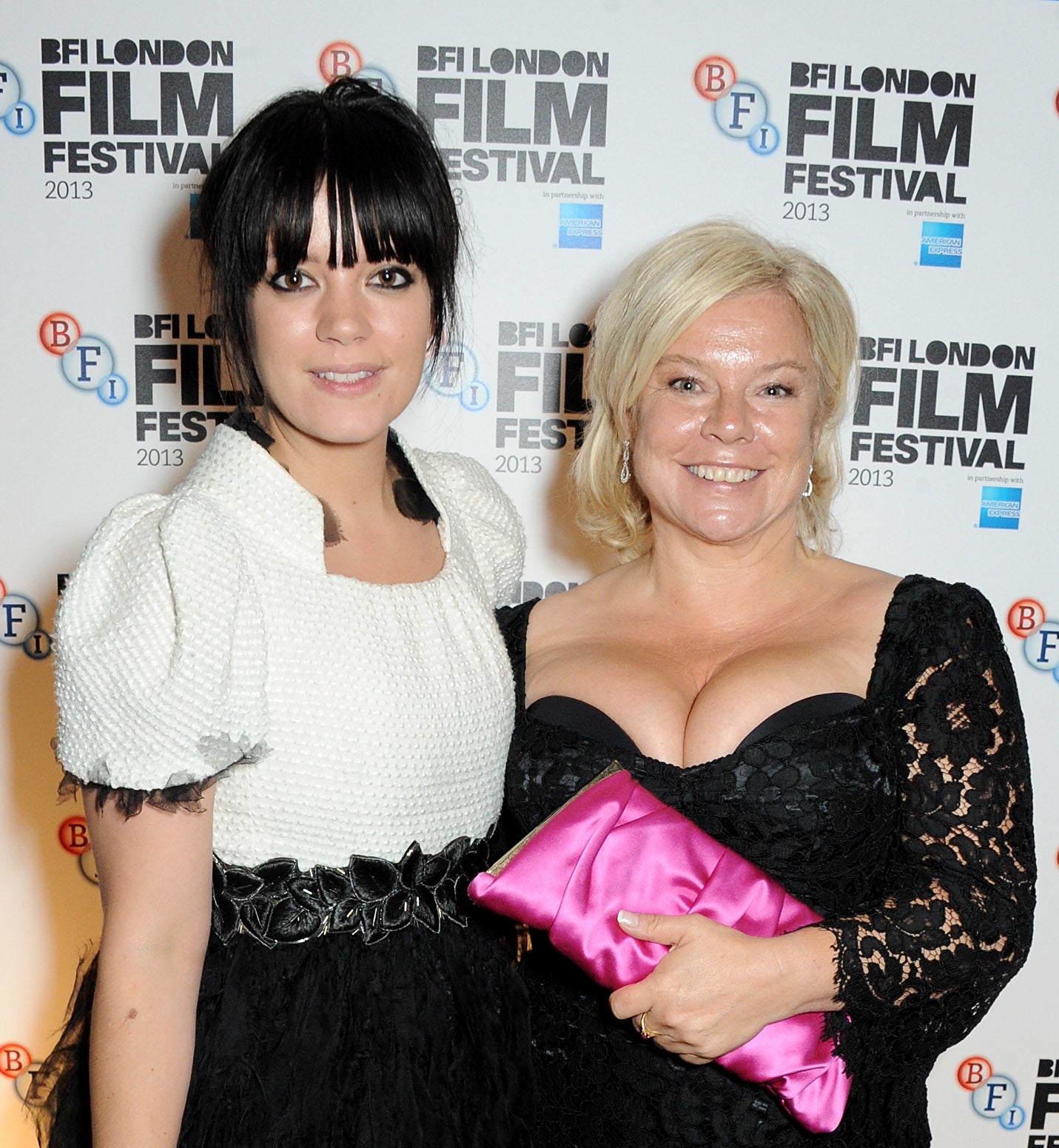 Lily Allen with her mom, Alison Owen on the red carpet