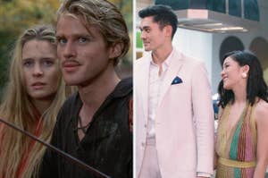 the main couple from the princess bride next to the couple from crazy rich asians