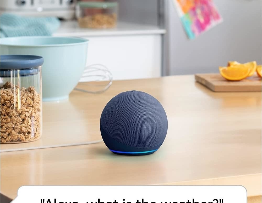 amazon echo dot on a counter