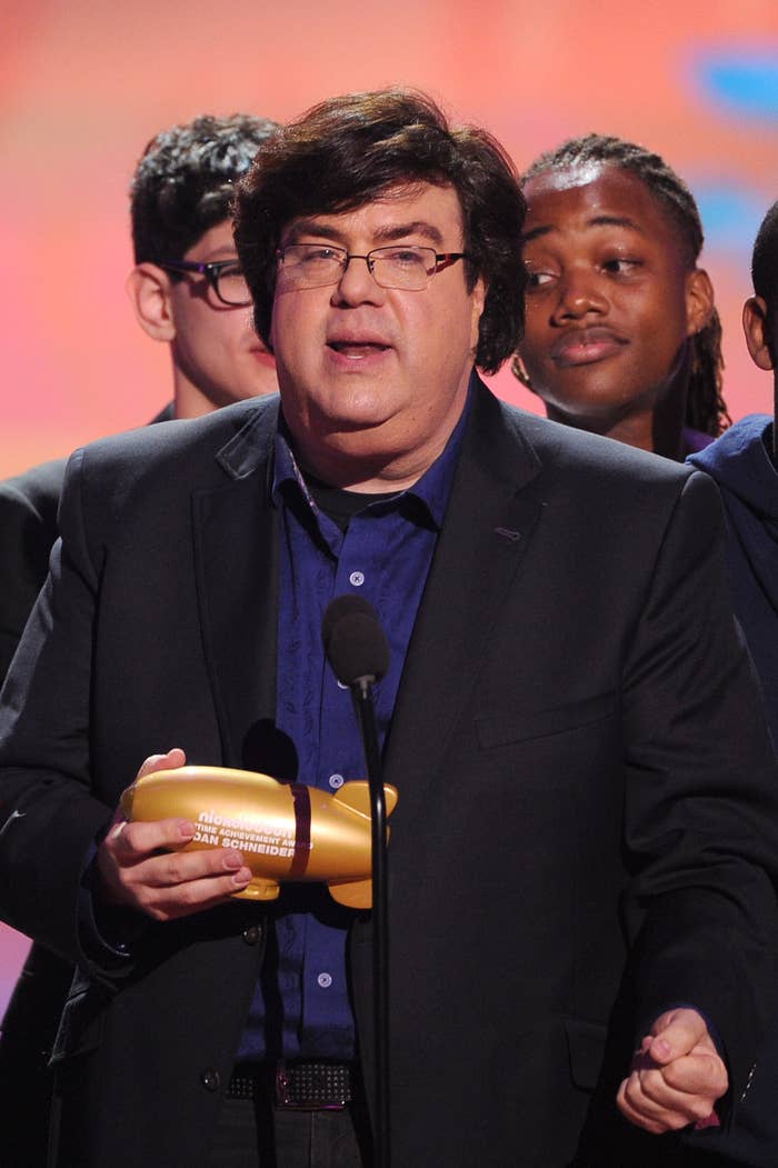 Dan Schneider accepting a Nickelodeon award