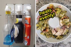 command spray bottle hangers and bowl designed to heat evenly in the microwave
