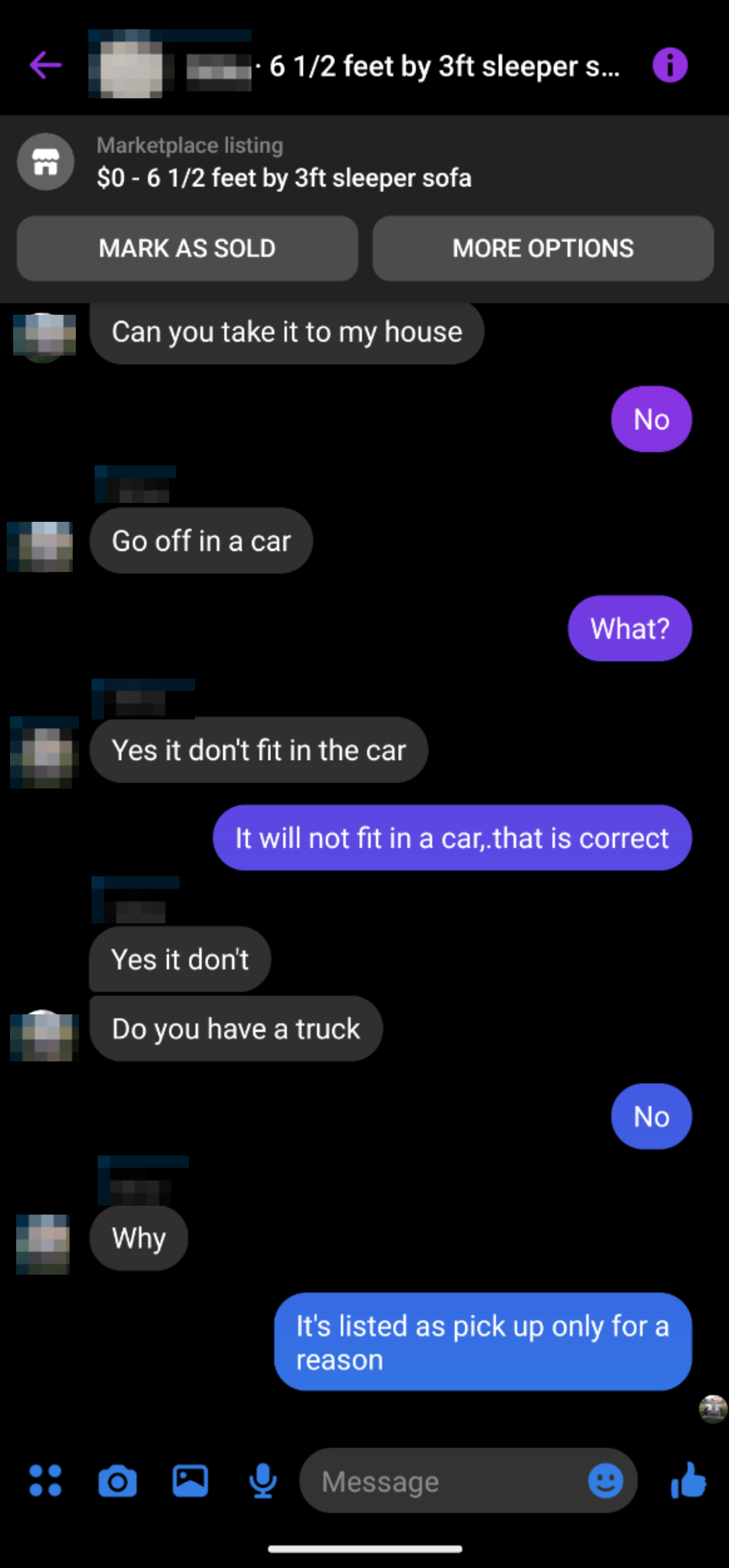 &quot;It&#x27;s listed as pick up only for a reason&quot;