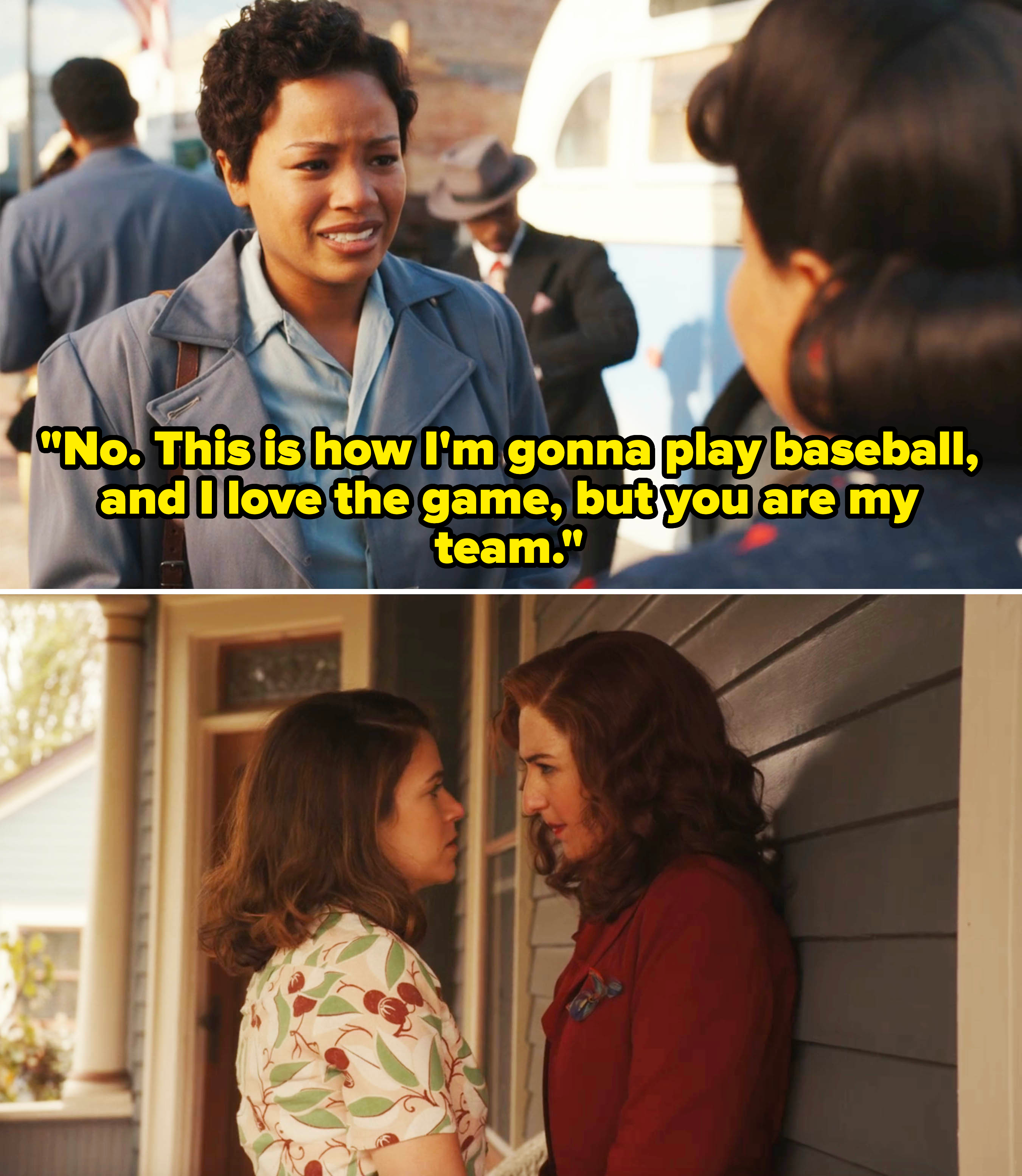 Scene from A League of Their Own where Max tells Clance she&#x27;s her team vs. Greta and Carson kissing