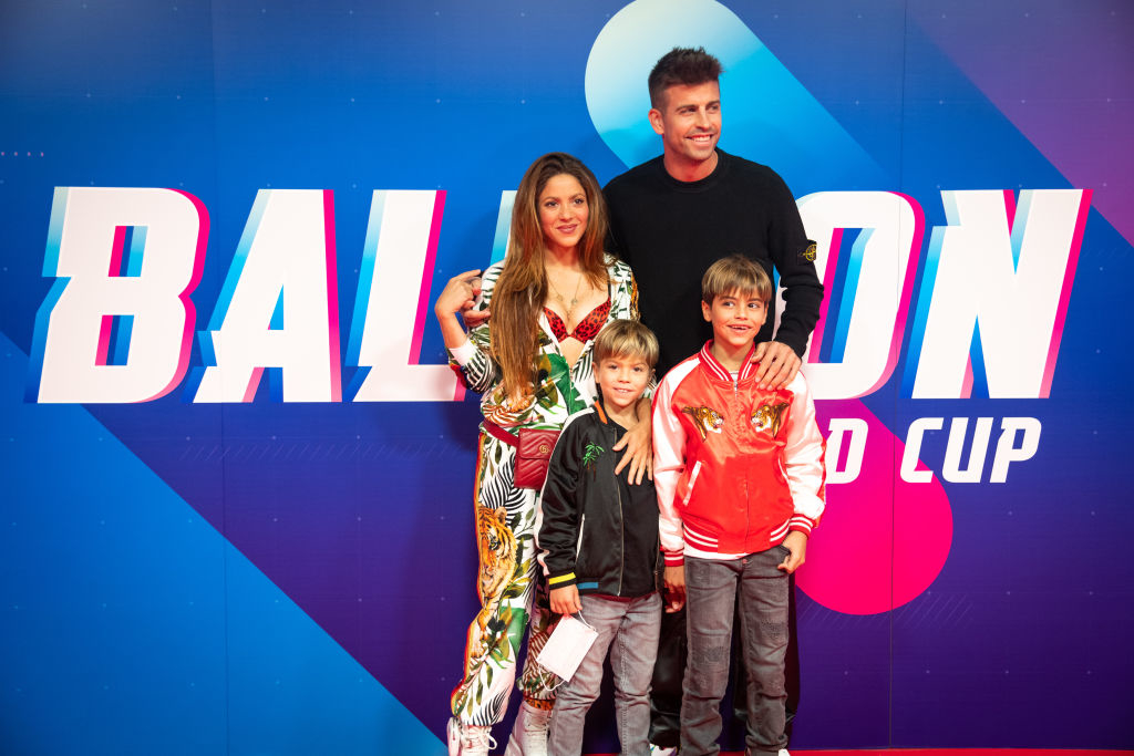 Shakira and Gerard Piqué with sons at Balloon World Cup event