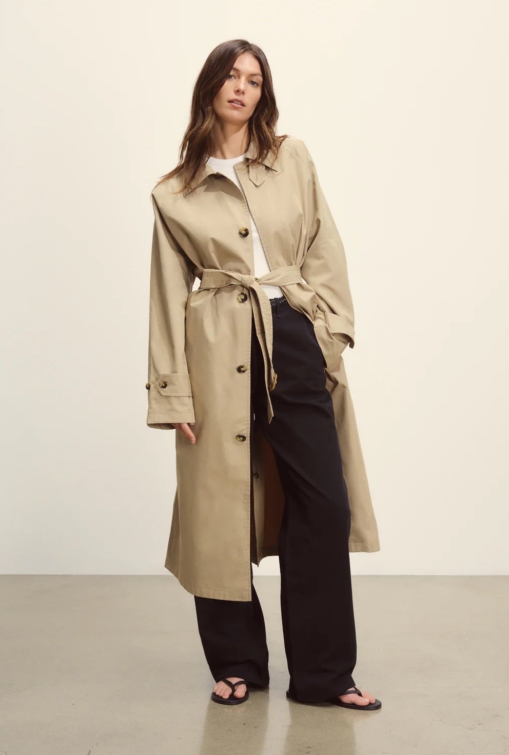 Model in a trench coat